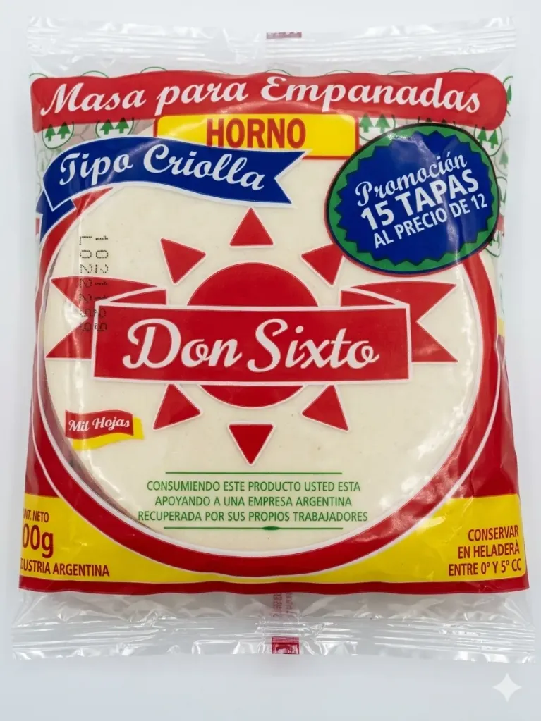 Tapas de empanadas 15 u para horno - Don Sixto