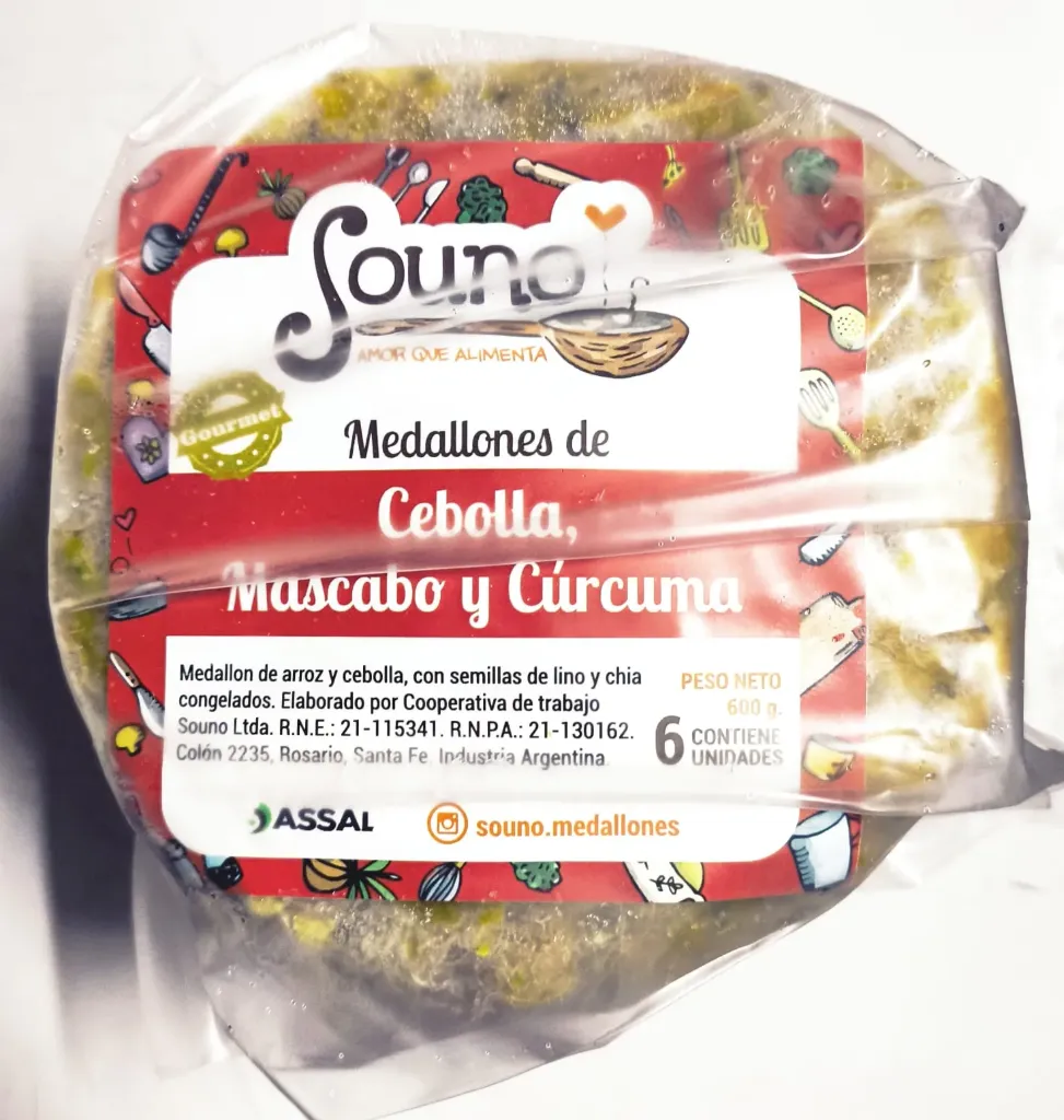 Hamburguesas cebolla mascabo y curcuma - Souno