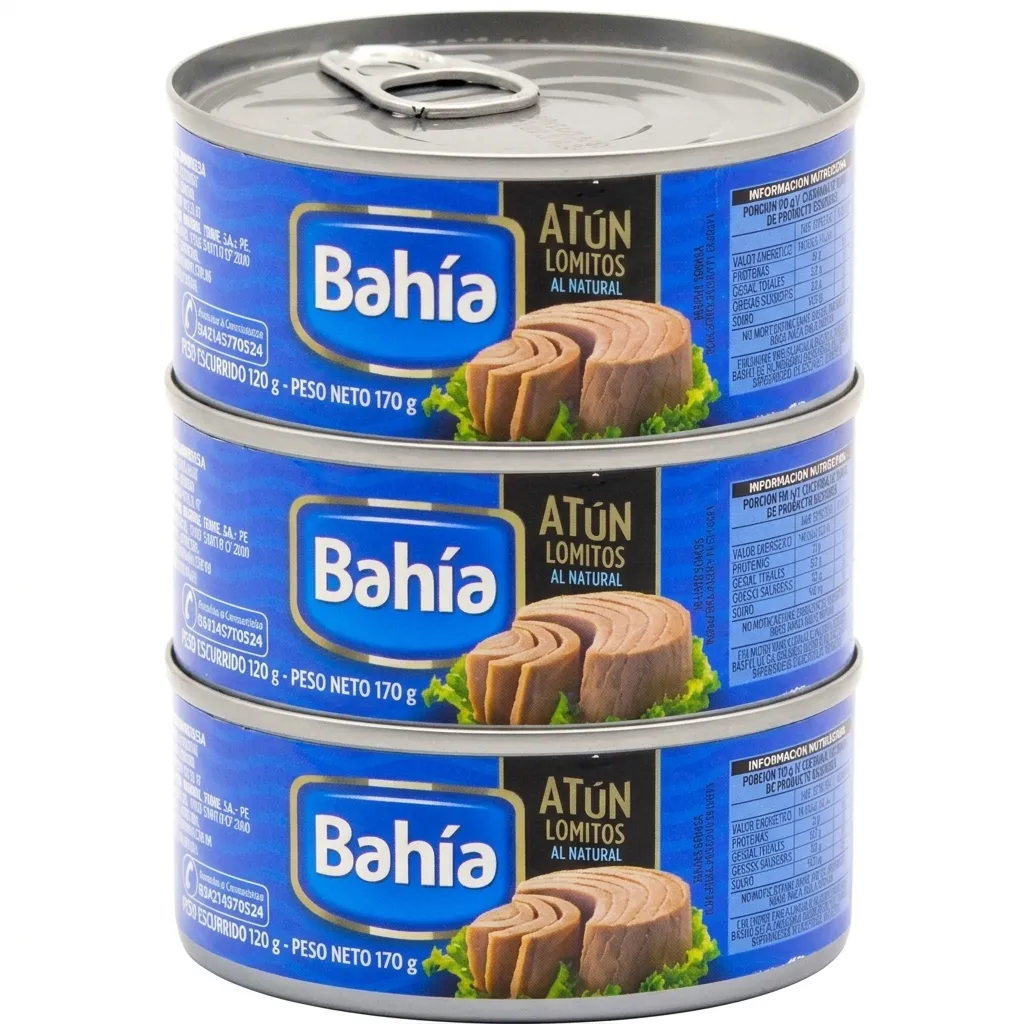 [ALM16005] PROMO Atún en lata lomito natural 170 g x 3 unid - Bahía