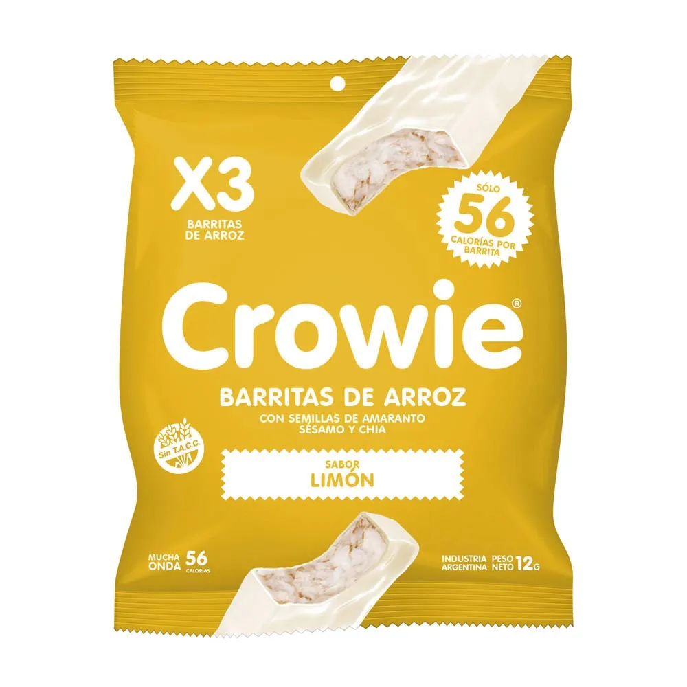 Barrita de arroz con baño Limón  3 u - Crowie