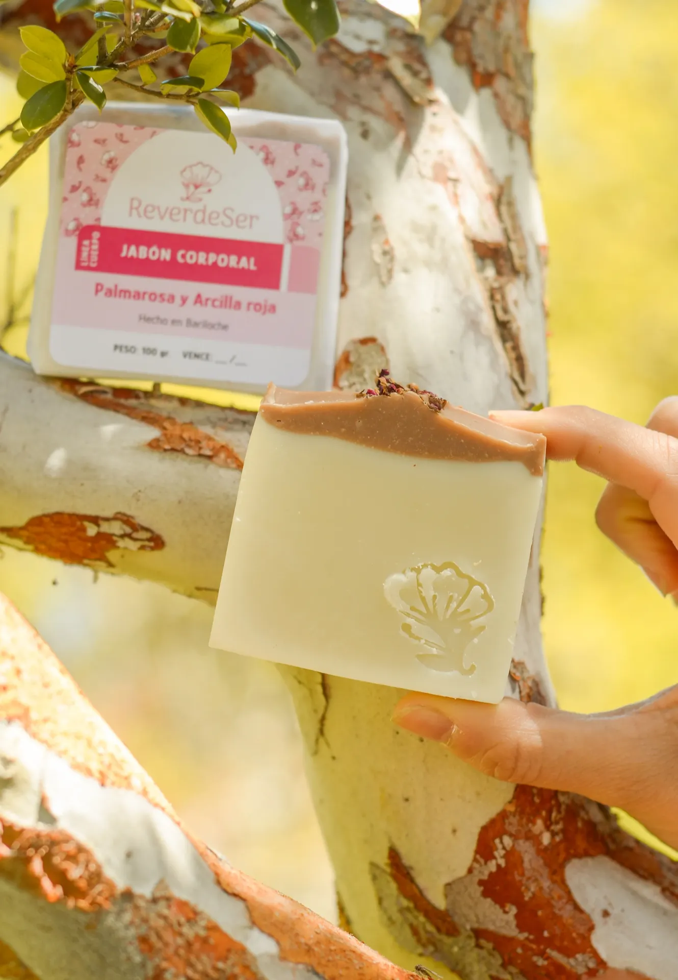 [HIP50050] Jabon natural de palmarrosa y arcilla roja 100 gr - Reverde Ser