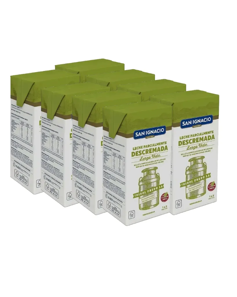 Pack de 8 leches descremadas vto. 09/09 - San Ignacio
