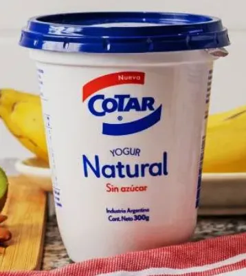 Yogur natural sin azucar familiar 300 gr - Cotar